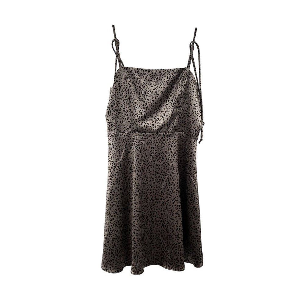 Lola & Grace Square Neck Leopard Print Mini Dress Black/Beige Size Small